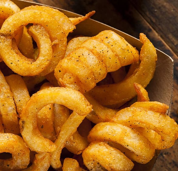 Order crispy curly fries from Burger and Dough